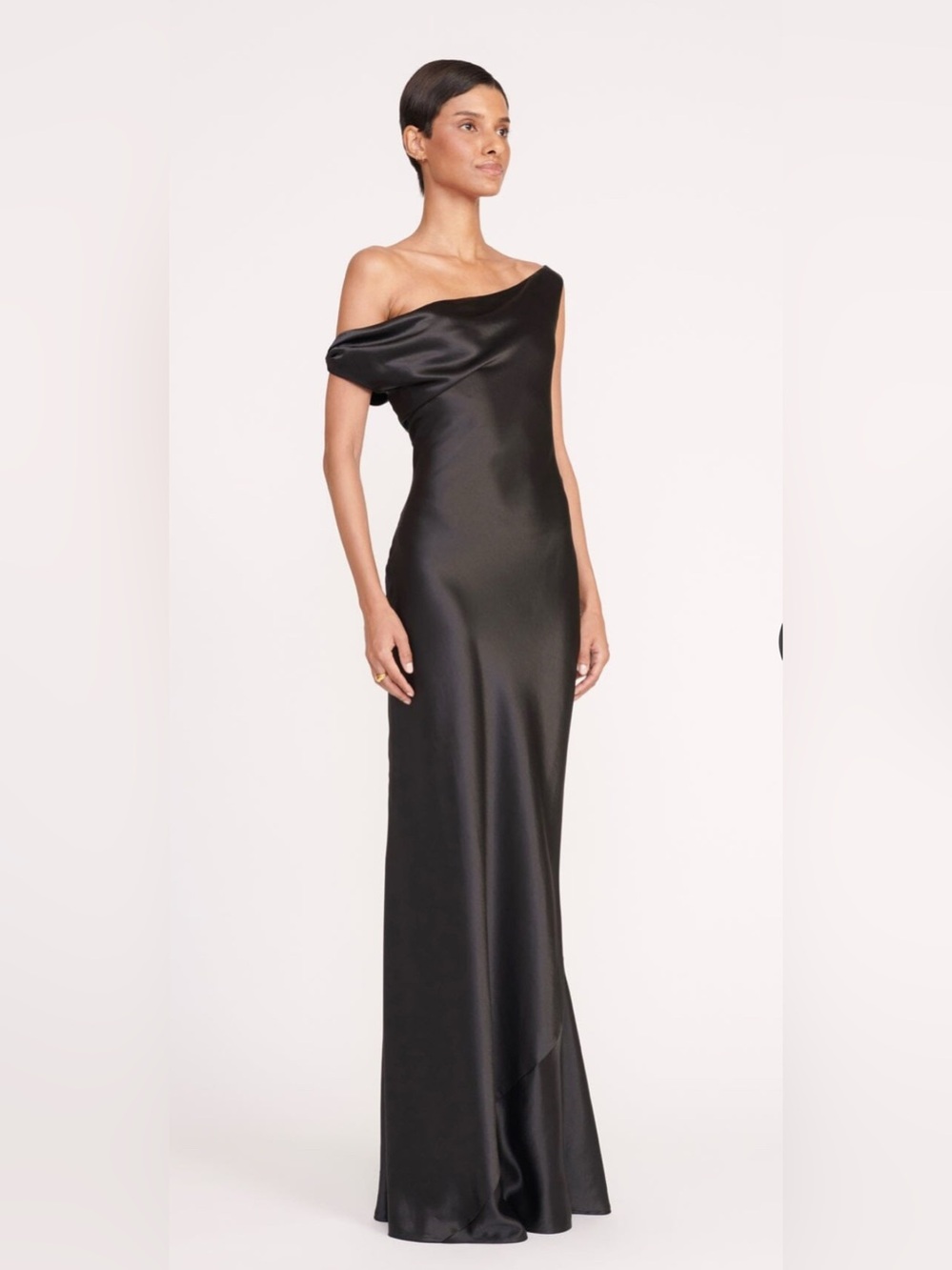 STAUD Ashanti Dress – Black Satin Maxi Dress - Cocktail Dress– NWT